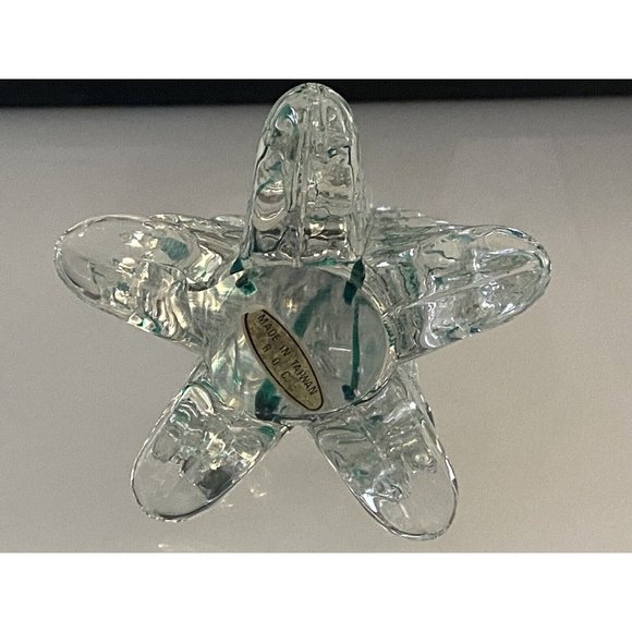 Vintage ROC Clear Crystal Green Ribbon Christmas Tree or Paperweight 4.5" Taiwan - Picture 16 of 16